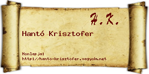 Hantó Krisztofer névjegykártya